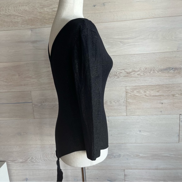 BODYSUIT Sparkly Black Leotard stretch size S - M TEZENIS Italy - Picture 9 of 12